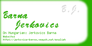 barna jerkovics business card